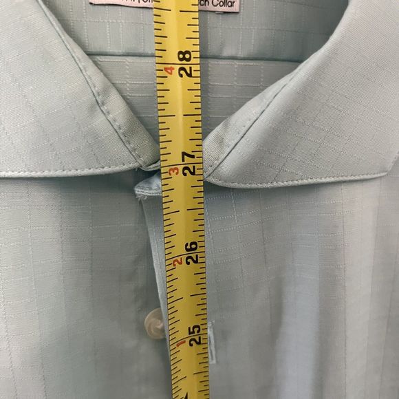 Calvin Klein Infinite Non-Iron Slim Fit Blue 16 1/2 32/33 Large Mens Dress Shirt - Picture 9 of 9